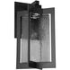 Quad LED Textured Black Outdoor Sconce in Clear with Hammered Texture, Lantern